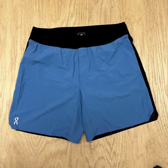 On Running Shorts Mens On Running Cerulean Black Lightweight Running Shorts Lined L 75